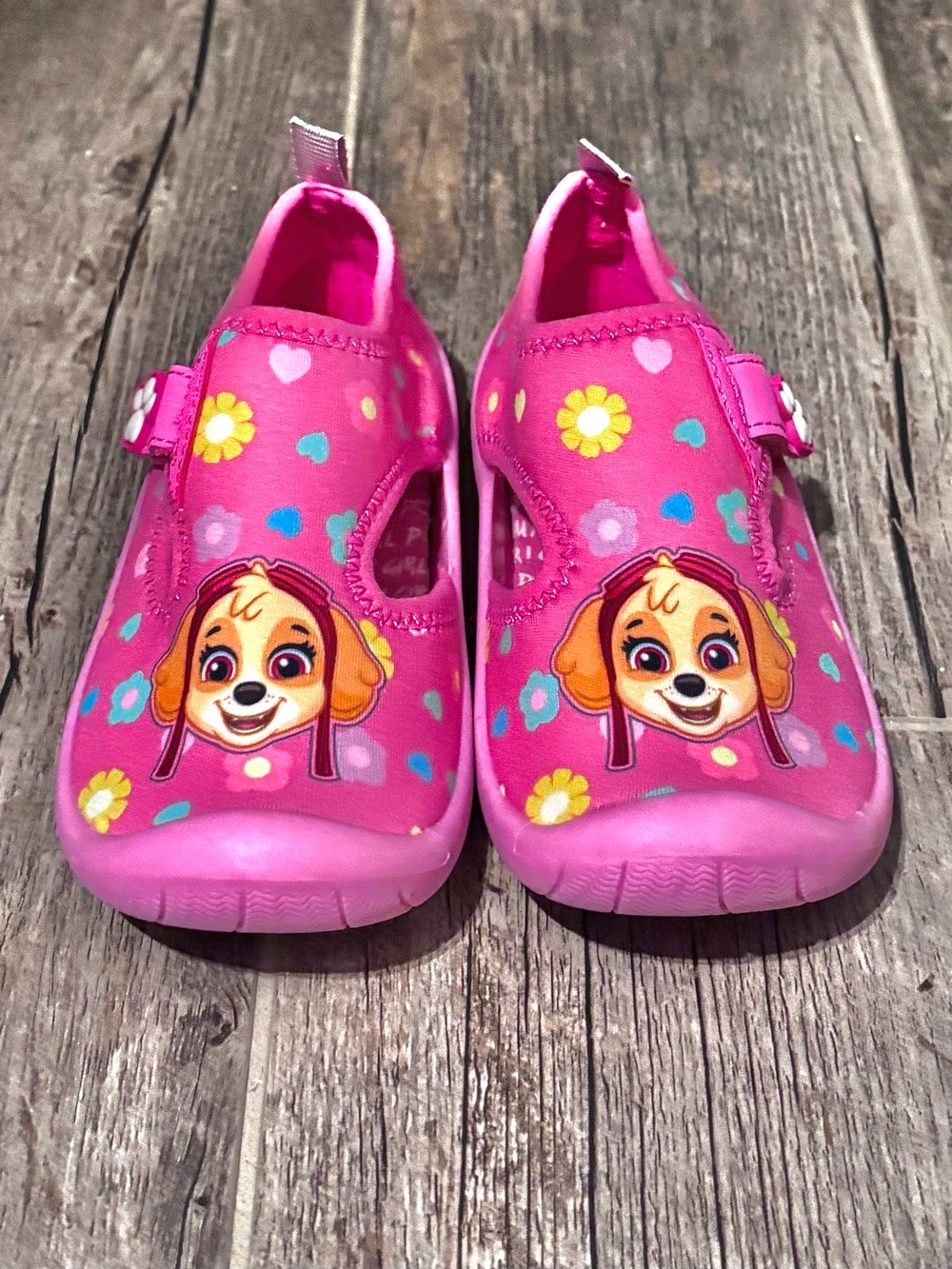 NWOT Paw Patrol Skye Water Shoes • Pink Floral Hearts • Toddler Girl 10 •